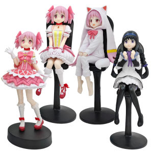Bandai | 17cm Anime Puella Magi Madoka Magica Pretty Handmade Kaname Madoka Akemi Homura Handmade Ornament Anime Toy Model Birthday Gift