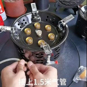 High-Power 7 Core 19800W Portable Tourist Gas Burner Camping Stove