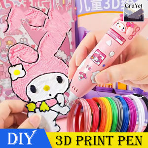 Sanrio Student Usb Charge Painting Diy Graffiti Pen Suit Kawaii Hello Kitty Comic Multi-Function Printing Pen Children Toys
