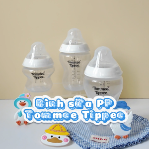 COMBO 2 Bình Sữa PP Ty Siêu Mềm Tự Nhiên Tommee Tippee 150ml và 260ml Họa Tiết