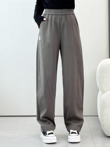 Sainag ผู้หญิงเอวสูงเข้ารูปพอดีกางเกงลําลองสีบริสุทธิ์พร้อมกระเป๋ากางเกงเลคกิ้งกว้างสไตล์เกาหลี