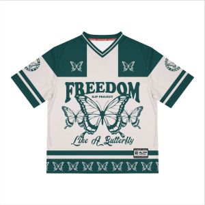 Jersey NFL Streetwear Hockey Rugby nomer series 100 Freedom Like A Buterfly | Jersey Classic Vintage Retro boxy Oversize Premium Pria Wanita