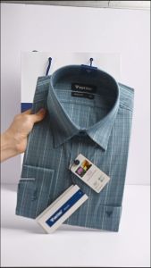 Áo sơ mi Việt Tiến tay dài vải hoa sen