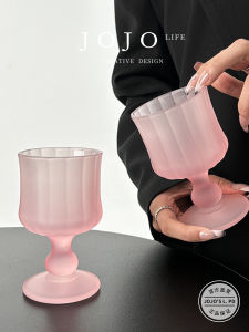 Elegant European Style High Footed Glass Cup JOJOS L PD Mansion Vintage Aesthetic Value Ins Glassware Single Layer round Shape