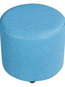 Colorful Leather Sofa Stool Hall Chair Footrest round Tea Table Stool Modern Simple Style Hand-Painted Solid Wood Material