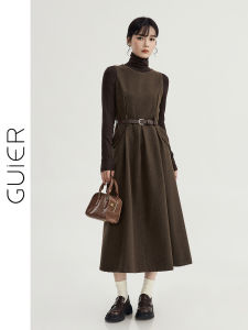 Vintage Stylish Round Neck Waist-Shaped Dress