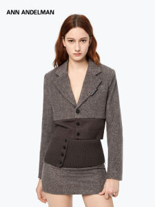 ANN ANDELMAN | Patchwork Wool Fitted Leisure Suit Jacket