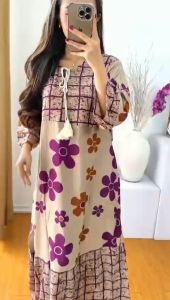 DASTER KEKINIAN MOTIF TANGAN 3/4 DRESS LENGAN BUSUI JUMBO
