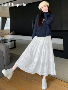 White French Lace A-Line Mini Skirt Womens Spring 2025 New High Waist Draped Fashion Small Size Cake Skirt Commute Style