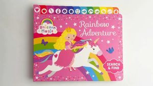 Unicorn Magic Rainbow Adventure Tabbed Board Book To Search &amp Find Hidden Objects For Kids