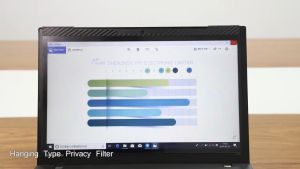 PRIVACY FILTER NOTEDOCK 14.0x15.6 16:9-16:10 ฟิล์มแบบแขวง สีของ รูปแบบที่ส่ง่าย สุขภาพด้านข้างกันแสงกันรอย