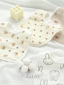 6 layers Bib for Baby U Shaped 100% Cotton Drool Bibs with Double Side Super Absorbent