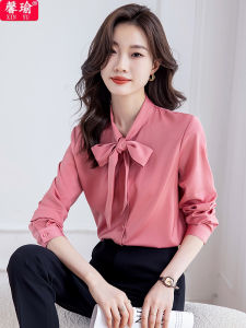XINYU | Fashion Bow Long Sleeve Chiffon Shirt