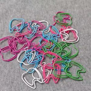 15/25Pcs 5 Colors Tooth Shaped Metal Paper Clips Office Document Sorting Organizing Supplies Cute Design Gifts