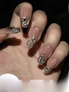 MONLEYTA | Wearable Nail Art Stickers Summer New Style Short Medium Long Ice Transparent Color French Style Finished Product Manicure