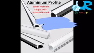 Aluminium Profile 1 Meter Kap Housing LED Strip Cover Ledstrip Bahan Tebal Tipe Sudut Siku Sayap Lurus Tinggi Pendek Warna Silver Black Hitam 1M