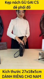 Kẹp nách da cá sấu cho nam [NÂU ĐỎ TRẺ TRUNG NỔI BẬT]