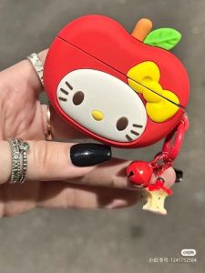 Silicone Protective Case for  AirPods pro 2 Generation Kitty Cat Design Shockproof Bluetooth Compatible Earphone Cover