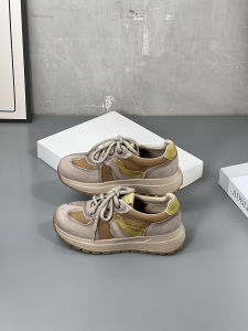 Ladies Retro Gag Leather Shoes Thick Bottom Breathable Deqin Shoes Autumn New Soft Bottom Casual Single Shoes Slip-On Fashion