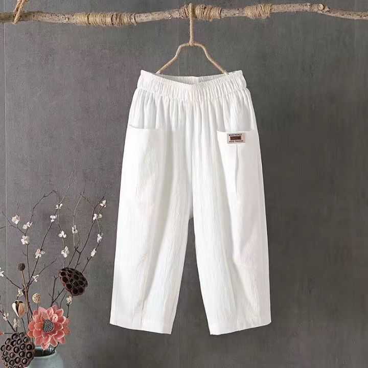 QIAOXIZI%20%7C%20Summer%20Lightweight%20Cotton%20Linen%20Casual%20Loose%20Pants%20for%20Women%20with%20Elastic%20Waist%20-%20Image%206