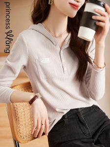 WANGGONGZHU | Casual Hoodie Womens Long Sleeve T-Shirt Autumn Fashion Slimming Loose Fit Versatile Simple Style Commute Korean Version Top