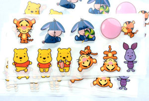 Winnie The Pooh Và Piglet Phim Hoạt Hình Nhảy Hổ DIY Handmade PVC Dán Nhãn Dán Trang Trí Trong Suốt Chống Dầu Chống Thấm Nước Cho Lứa Tuổi 6-12