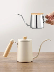 Mongdio Stainless Steel Hand-Poured Coffee Pot Ear-Hanging Japanese Style Thin Neck Long Spout Brewing Pot for Home Use