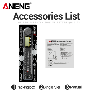ANENG | ANENG RC01Digital Angle Ruler+RN03 Inclinometer Woodworking Construction Measuring Tool Set Rechargeable Angle Gauge Level Box