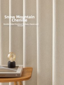 Double Sided Snow Mountain Velvet Full Blackout Curtains