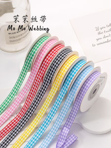 ริบบิ้นลายสก็อต DIY ทำมือ กล่องของขวัญงานแต่งงาน ริบบิ้นลายผีเสื้อ อุปกรณ์เสริม บรรจุภัณฑ์ ริบบิ้นโพลีเอสเตอร์ 10 มม.