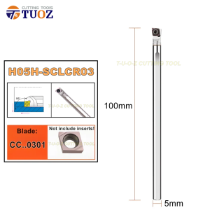TUOZ SCLCR03 High-Speed Steel (HSS) Internal Turning Tool Bar H04H H05H H06K H07K H16Q H20R SCLCR SCLCL 4-25mm Lathe Boring Bar