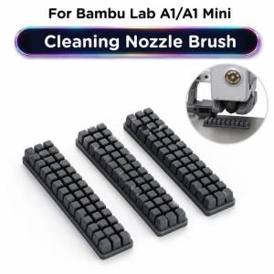 Nozzle Brush For Bambu Lab A1 Wiper Silicone Brush Hotbed Mounted Scrubbers For Bambu A1 Mini Cleaning Tool 3D Printer Accessory