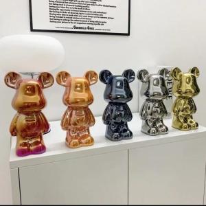 ZHUOLESHI | Ceramic Electroplated Teddy Bear Piggy Bank 28cm