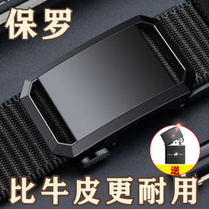 Paul Canvas Belt Mens Automatic Buckle Cloth Belt Durable Breathable Plaid Parka Casual Factory Direct Sales Pant Belt