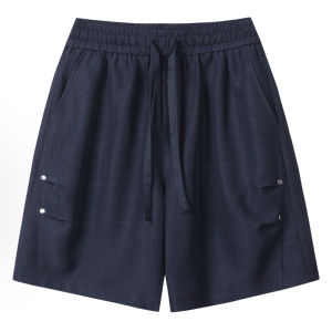 OUMULONG | Cool Summer Beach Vacation Style Mens Linen Shorts 5/8 Length