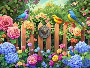 HUACAN Diamond Painting Sale Bird Animal Diamond Mosaic New Collection Rose Flower Peony Floral Garden Handmade Complete Kit