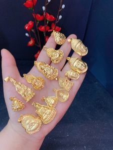 Gold Plated Sand Gold Style Buddha Head Pendant Necklace for Men And Women Black Rope Fashion Jewelry Accessory