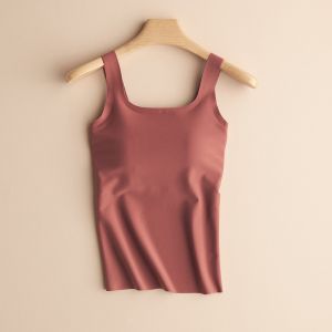 miiow | Cat Woman Wide Shoulder Strap Vest Women Summer No Bra Thin Cool Feeling Base Layer Original Design Slim Fit Nylon Spandex