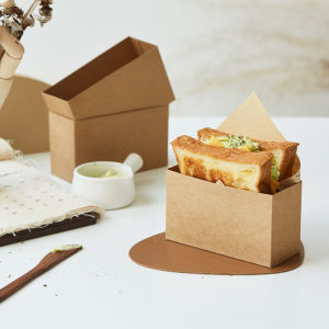 Disposable Sandwich Box Bread Packaging French Fries Burger Wrapper Oil-resistant Paper Tray Eco-friendly Kitchen Cooking Tools