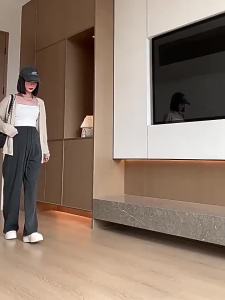 Quần Bầu Ống Rộng Mùa Xuân Thu Chất Liệu Polyester Pha Elastane Thoải Mái Kiểu Dáng Suông Size Lớn