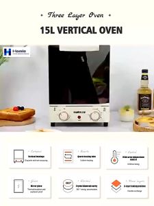 Electric Oven 15L Multi-function Automatic Oven For Baking Three-tier removable rack visible Household Microwave Oven