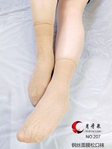 10 Pairs Lotus Moon Spring Summer Lace Print Mid-Calf Womens Silk Stockings Loose Mouth Short Silk Socks Breathable Moisture Wicking