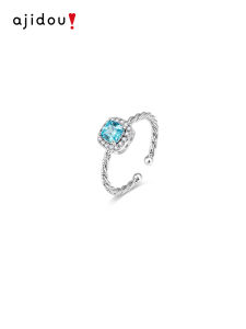 ajidou | Tear Shape Cubic Blue Elegant Design Ring