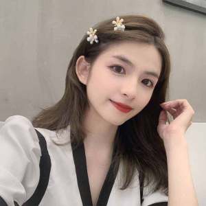 DK Mall High Quality Crystal Flower Small Clip Bangs Side Clip Childrens Braided Hair Cute Diamond-Studded Small Hair Clip