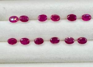 1Pcs Ruby Chatam 6x4mm 5x7mmOval Cut Rich Sparkling Red Gems