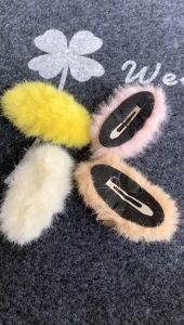 Jepit Bulu Jumbo 8 cm Poni Rambut Mewah Lucu Wanita Klip Samping Besar Halus Awet