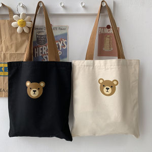 Autumn Winter Canvas Shoulder Bag for Women Casual Trendy Fashion Zipper Closure Large Capacity Artistic Versatile Bag for Students