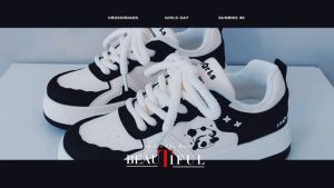 Alethia Shop รองเท้าแต่งกายแบบบันเทิง สำหรับผู้หญิง ครั้งใหม่ปี 2025 สไตล์เกาหลี รองเท้าแบนความสูง สีแบบผสม สำหรับนักเรียน สำหรับกีฬา A0124