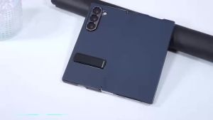 szhaiyu | Luxury Leather Flip Phone Case with Metal Kickstand for Samsung Galaxy Z Fold 8 7 6 5 4 Fold 8Ultra Shockproof Protection Cover