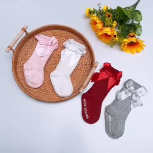 Vớ tất cổ cao phong cách Hàn Quốc cho bé gái Phối Nơ siêu dễ thương từ 6 tháng đến 4 tuổi / Vớ chân bé gái